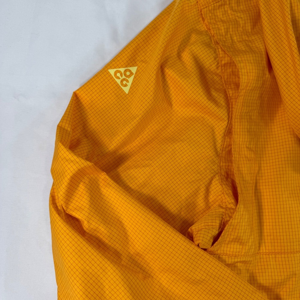 Nike ACG Vintage Anorak Windbreaker Orange Grid NikeFIT Pullover Hooded Jacket M - Picture 8 of 12